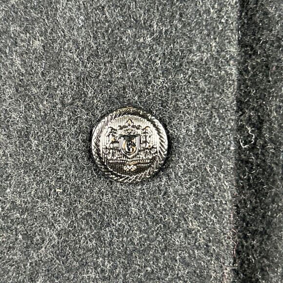 Guess Wool Blend Pea Coat Womens Sz XL Colorblock Charcoal Black Snap Zip Up - Picture 6 of 10